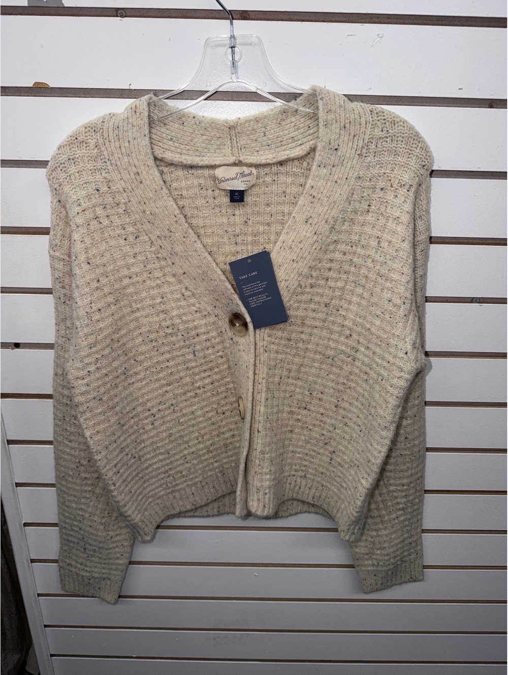 Universal Thread Speckled Knit Button Cardigan Sweater Size XS NWT